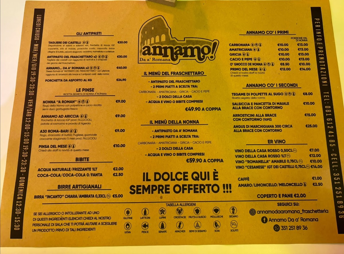 Menu Fraschetteria Annamo Da A' Romana-4
