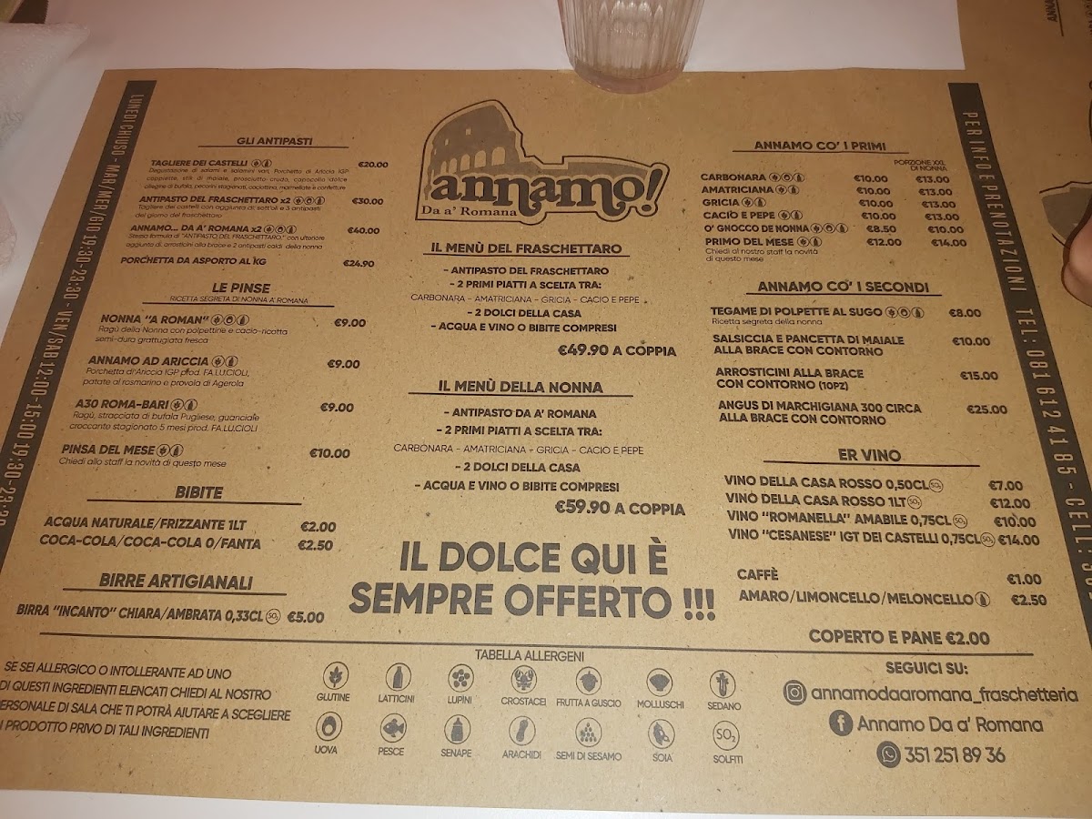 Menu Fraschetteria Annamo Da A' Romana-6
