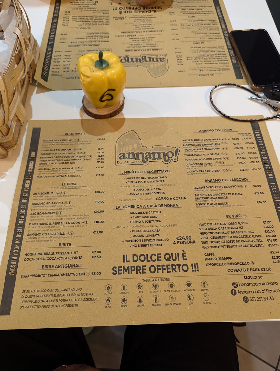 Menu Fraschetteria Annamo Da A' Romana-7