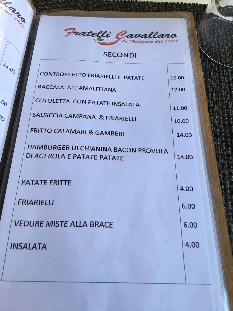 Menu Fratelli Cavallaro Pizzeria & Trattoria Napoletana-5