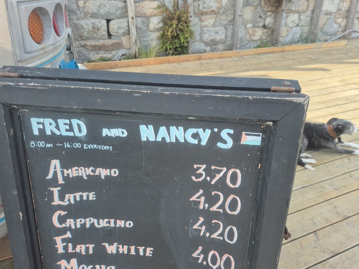 Menu Fred & Nancy's Killiney-1