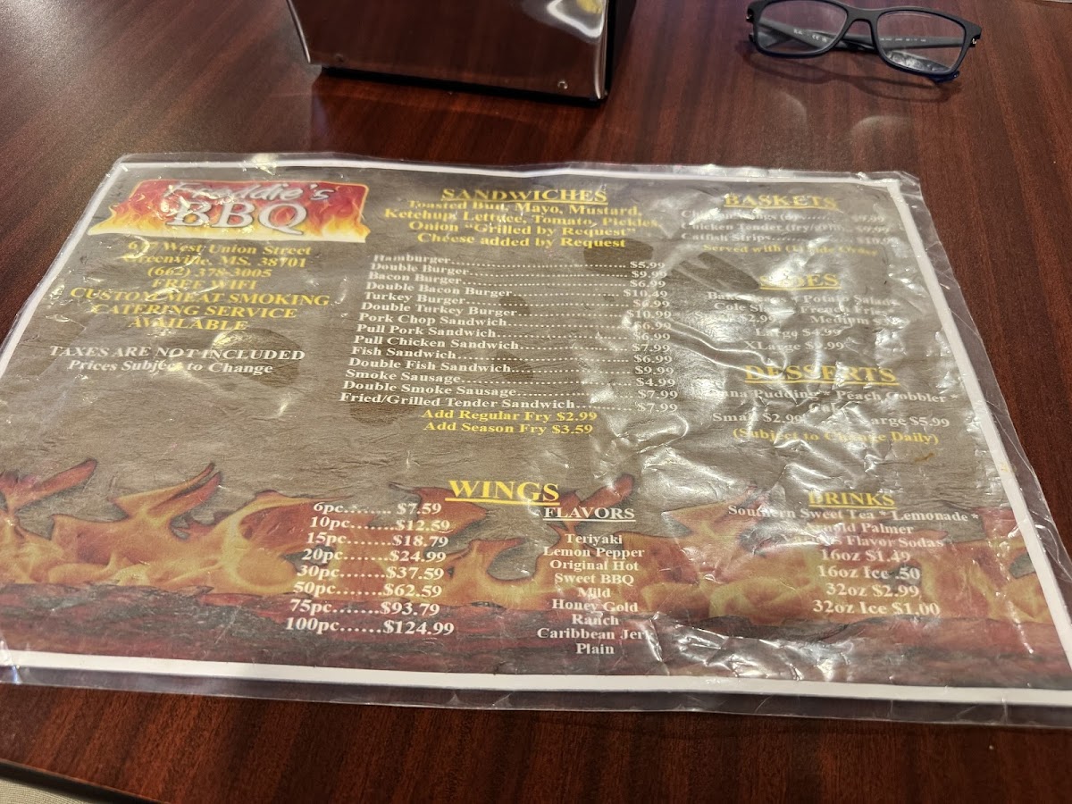 Menu Freddie's Bbq-2