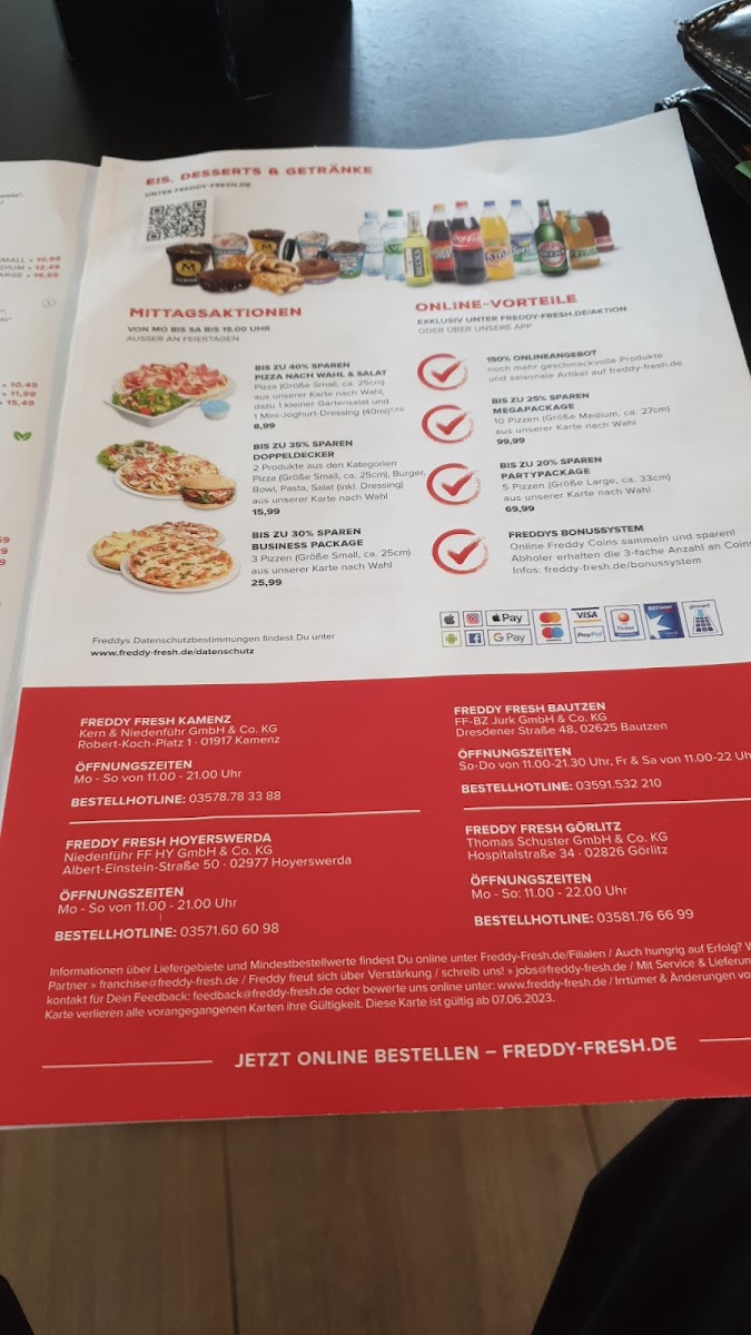 Menu Freddy Fresh Pizza Bautzen-7
