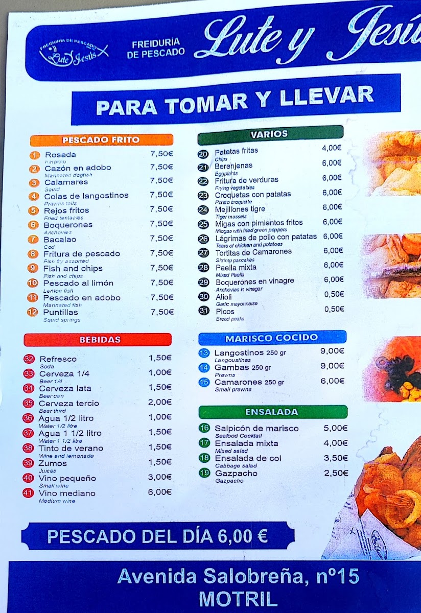 Menu Freiduría Lute Y Jesús Motril-1