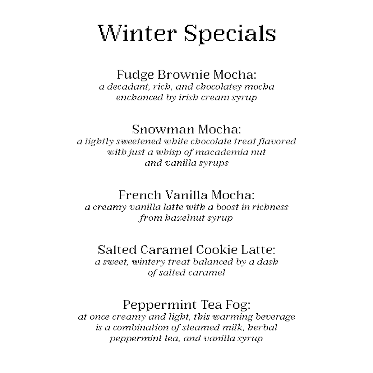Menu Fresh Grounds Coffeehouse & Cafe-1