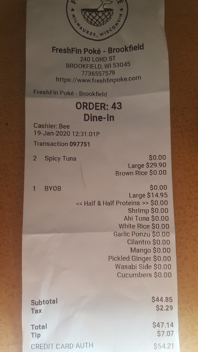 Menu Freshfin | Brookfield-9