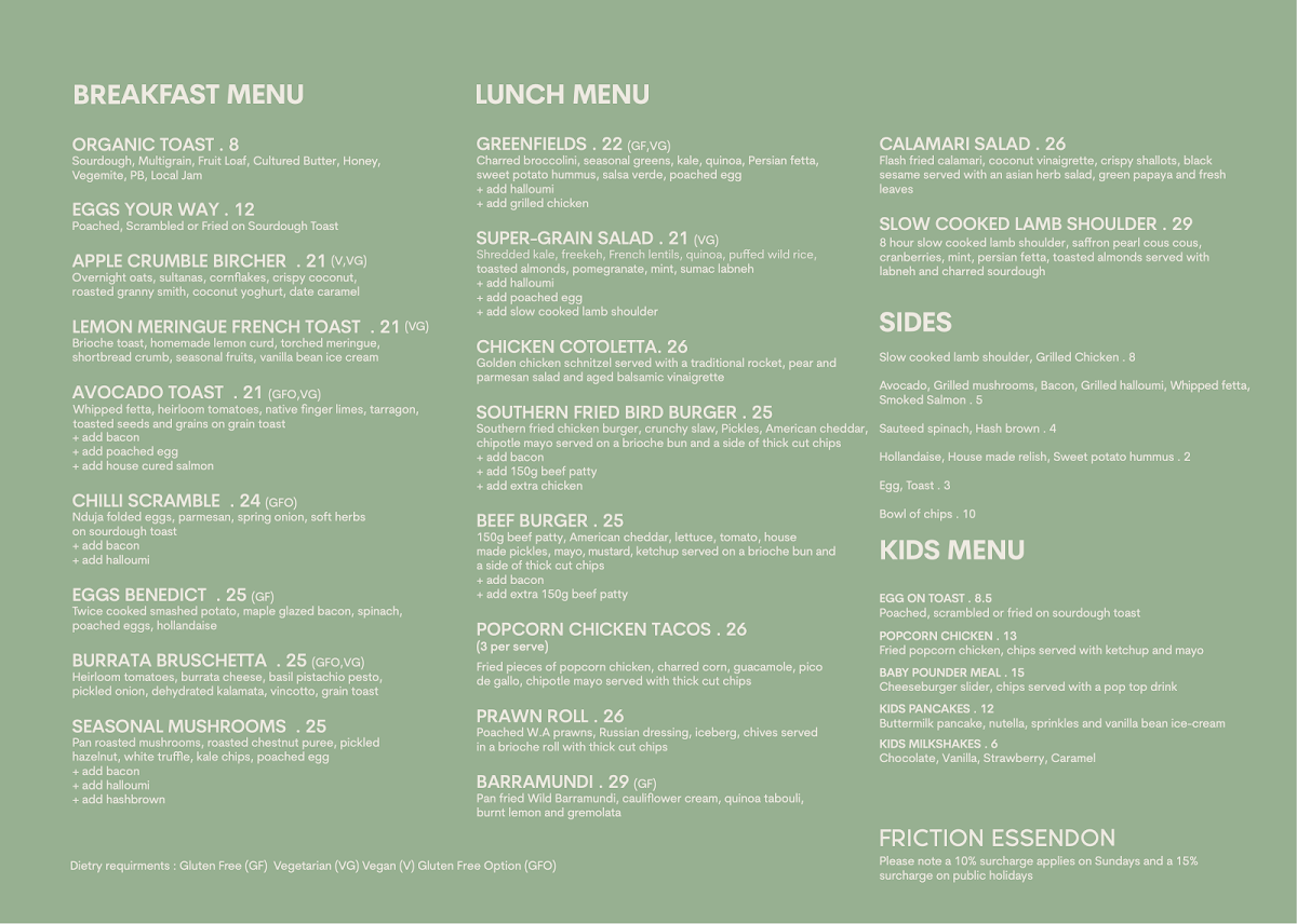 Menu Friction Essendon-1