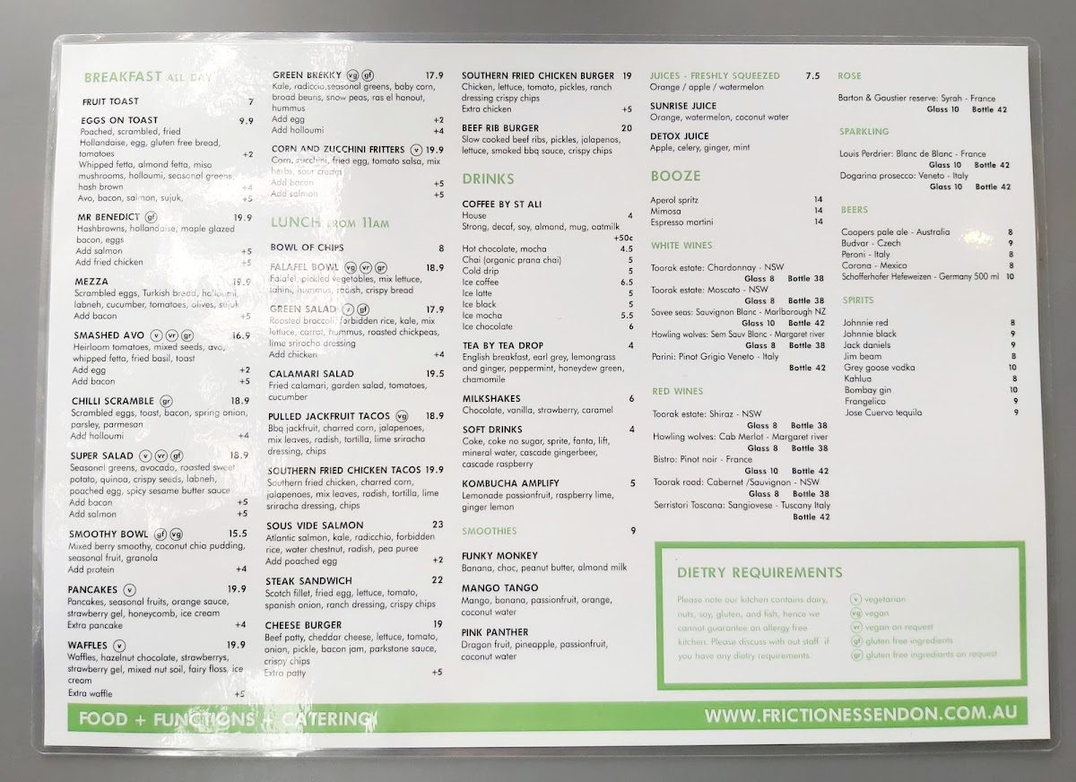 Menu Friction Essendon-5