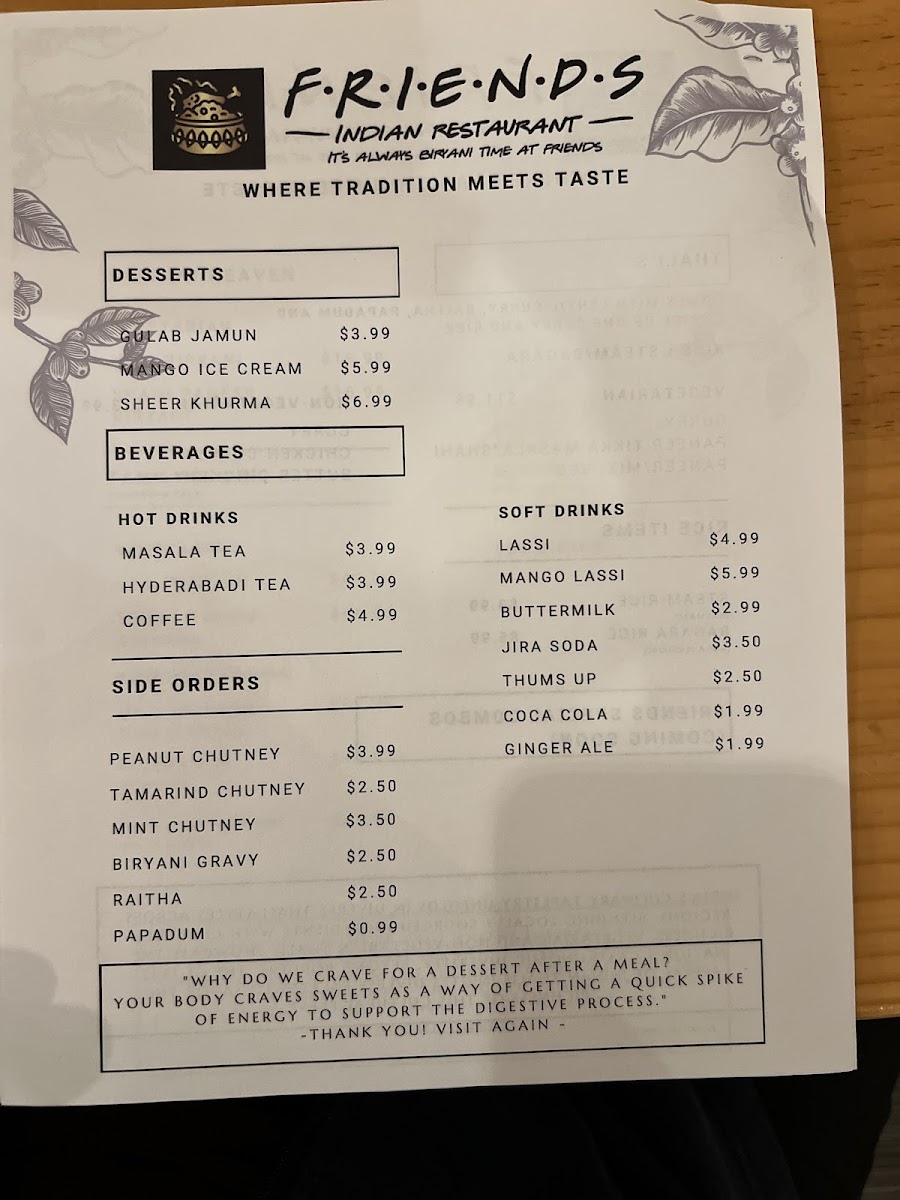 Menu Friends Indian Restaurant-6