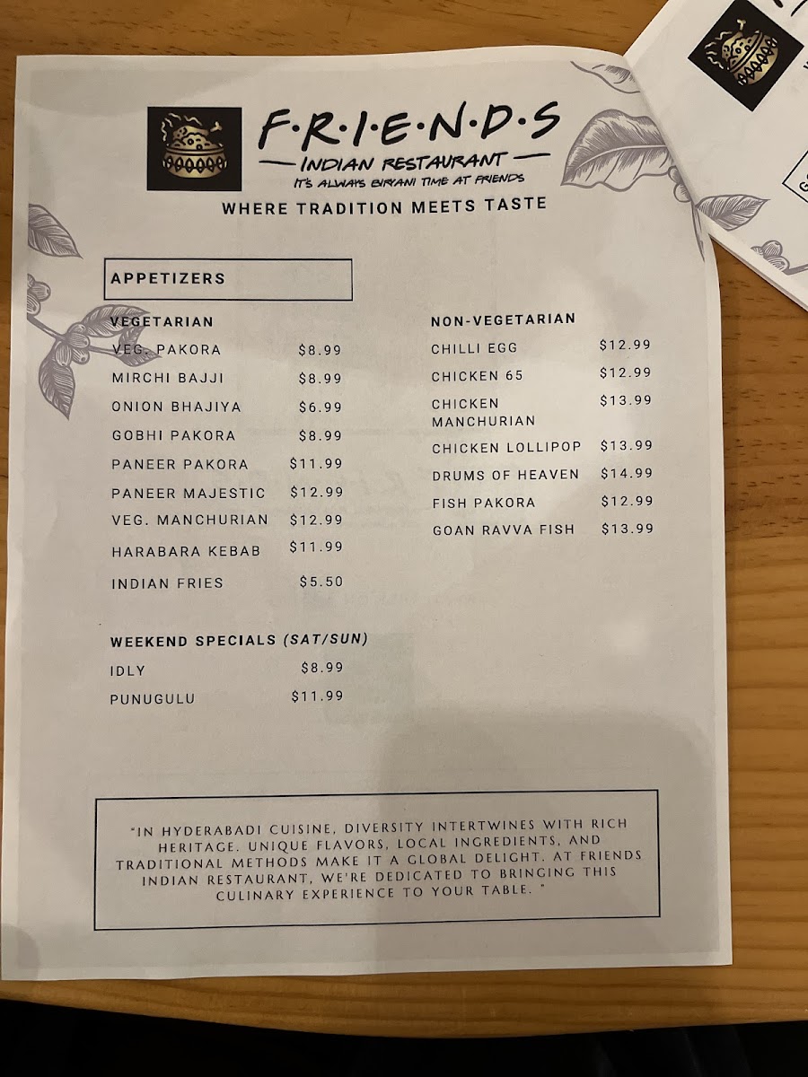 Menu Friends Indian Restaurant-7