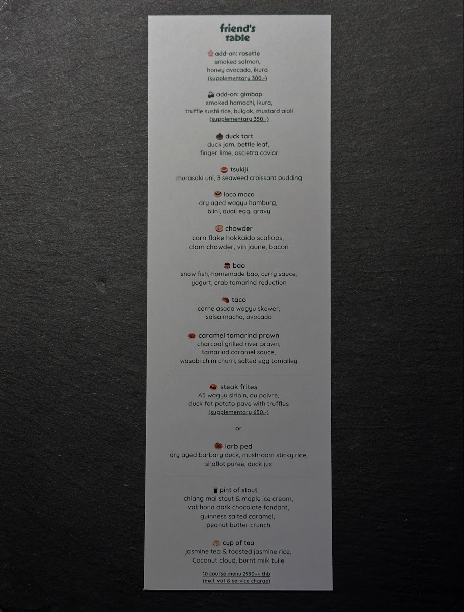 Menu Friend's Table (Reservations Required)-6