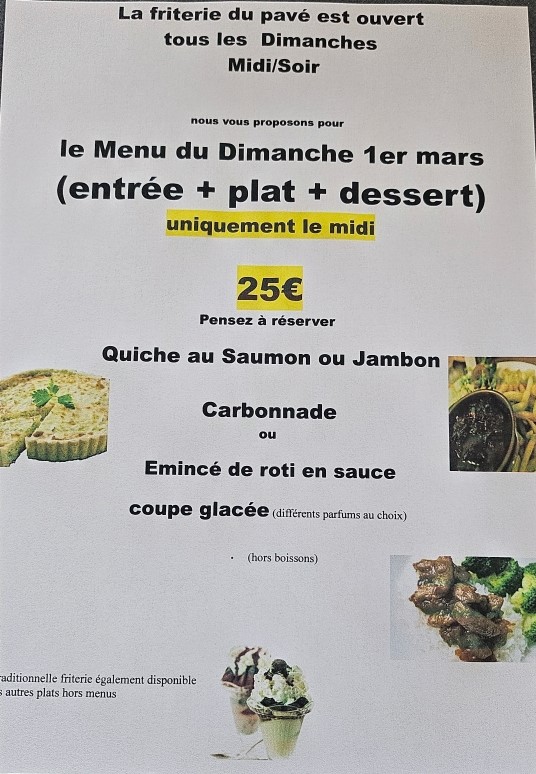 Menu Friterie Du Pave-1