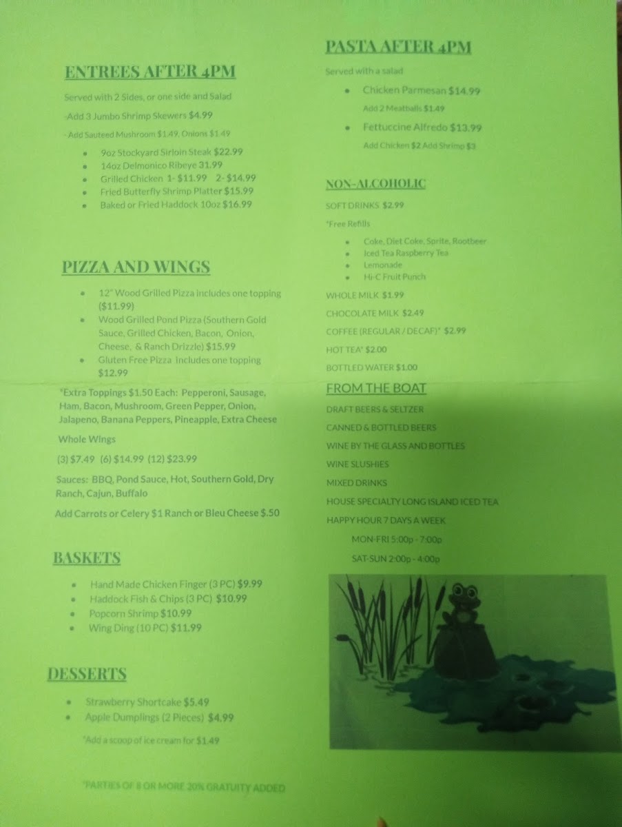 Menu Frog Pond Restaurant-2