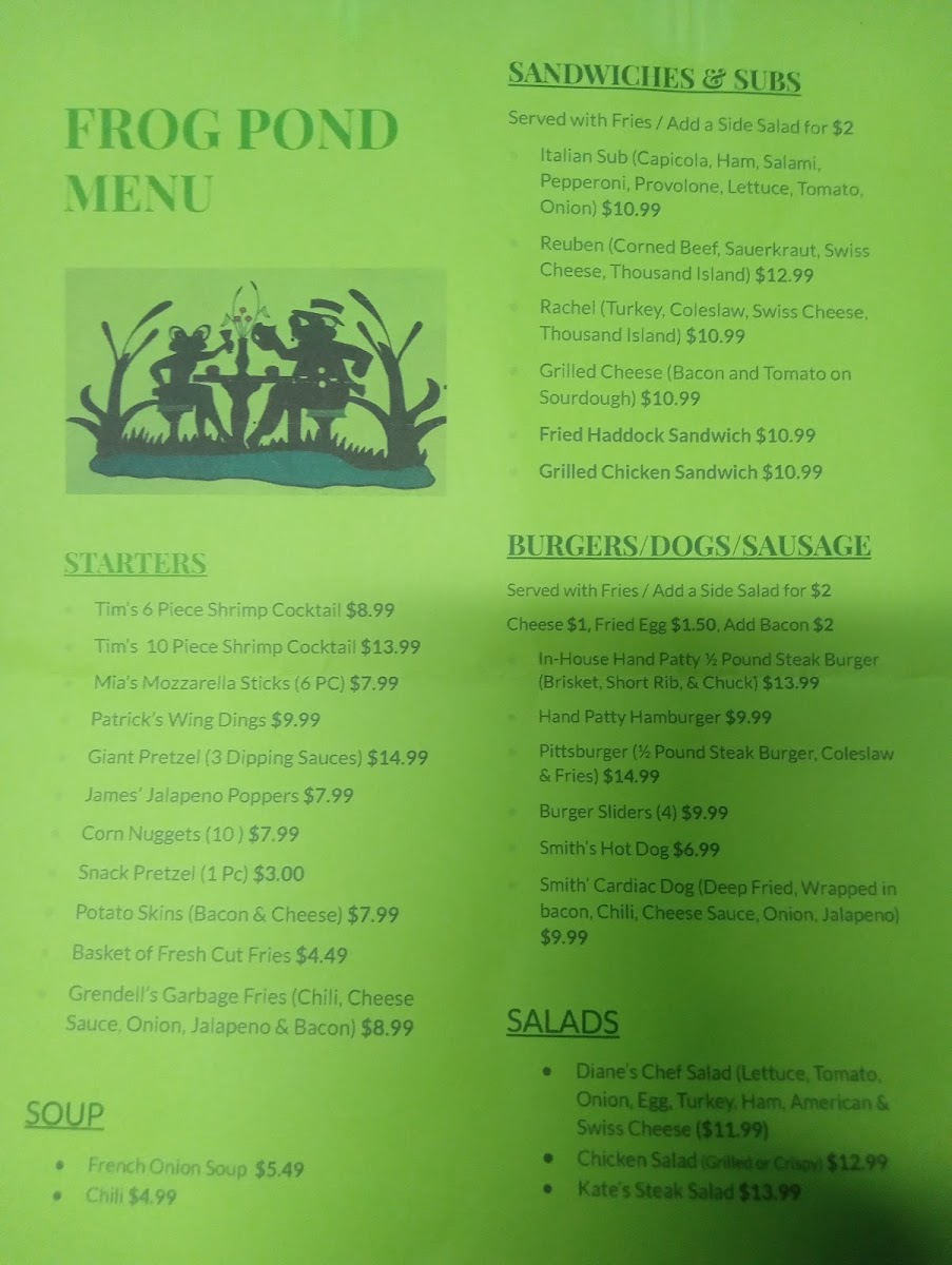 Menu Frog Pond Restaurant-4
