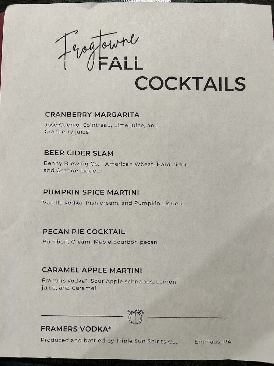Menu Frogtowne Grille-2