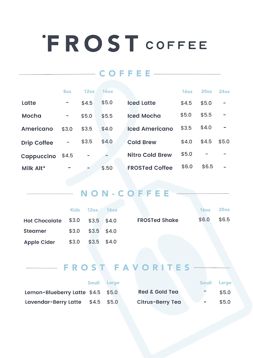 Menu Frost Coffee And Tea-5