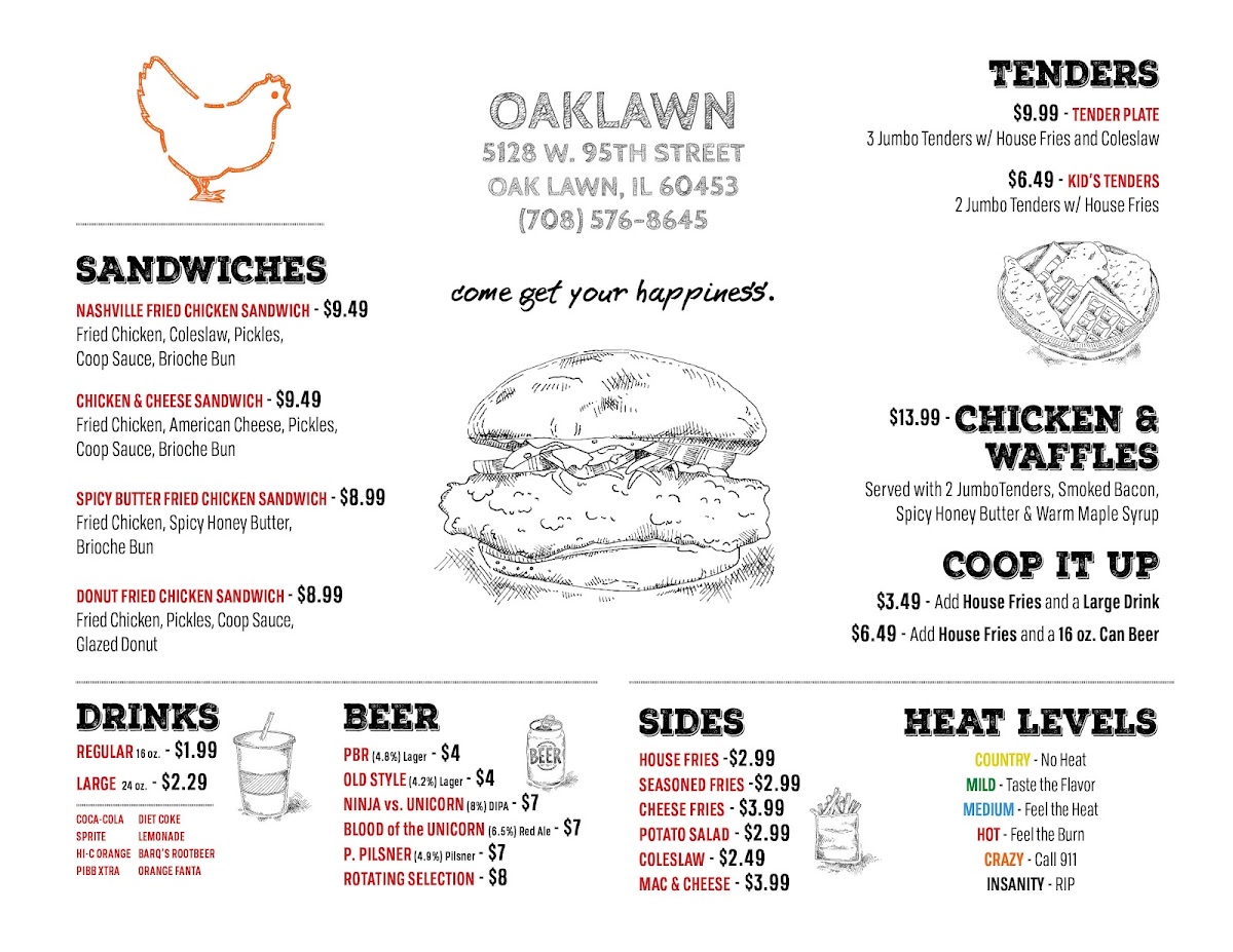 Menu Fry The Coop (Oak Lawn)-1