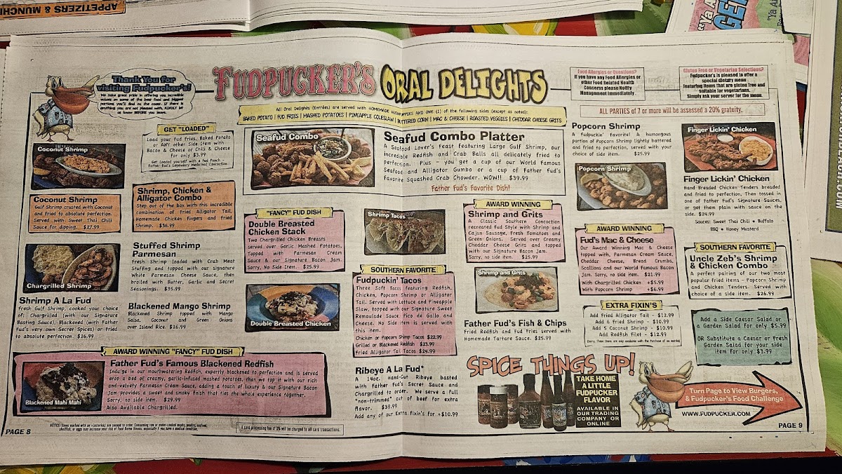Menu Fudpucker's Beachside Bar & Grill-2