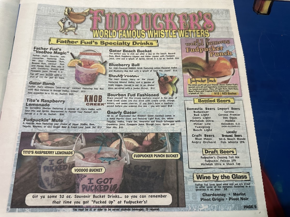 Menu Fudpucker's Beachside Bar & Grill-9