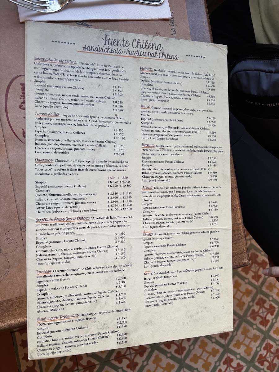 Menu Fuente Chilena - Local Barrio Italia-1