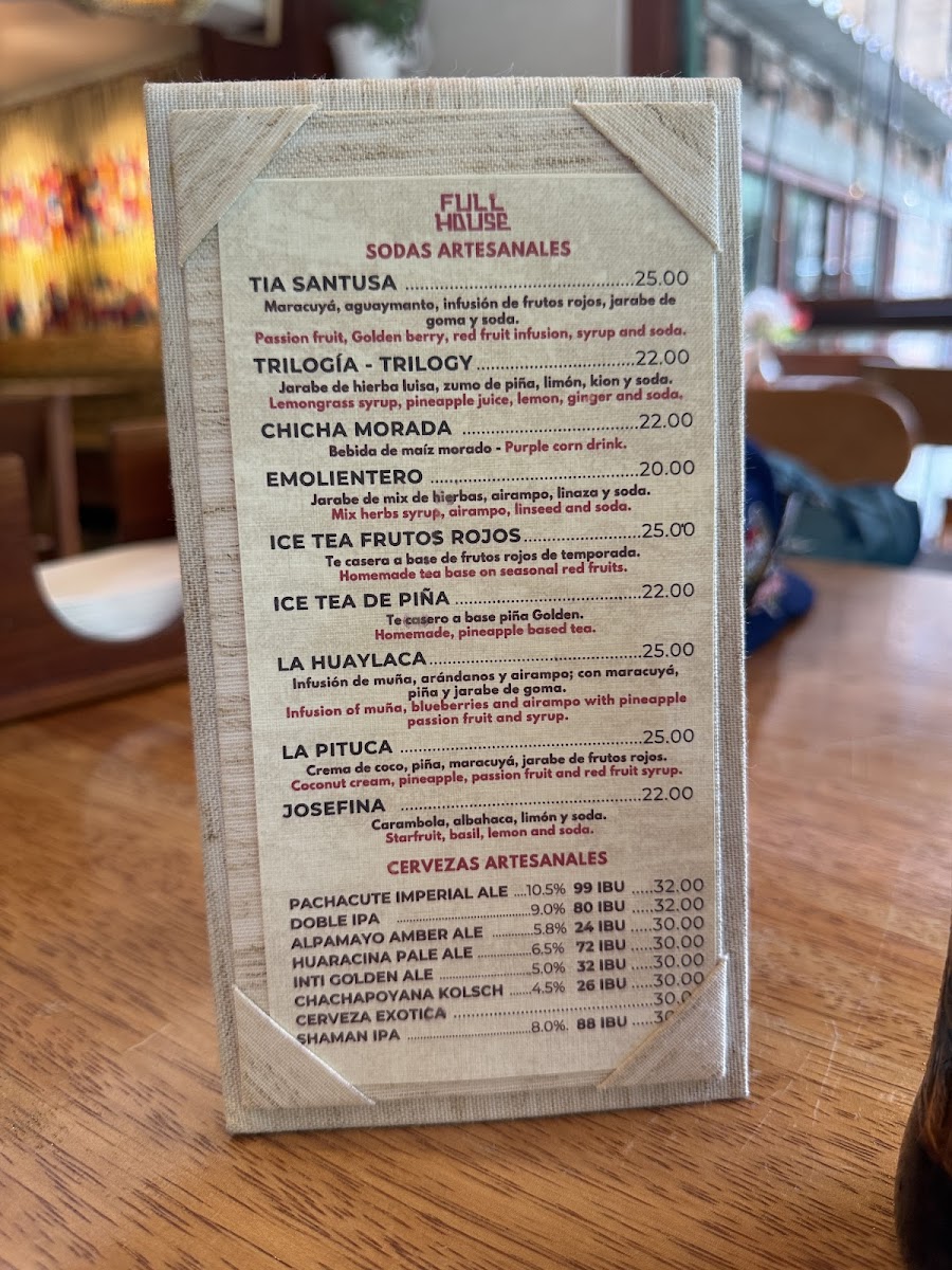 Menu Full House Machupicchu Restaurant-4