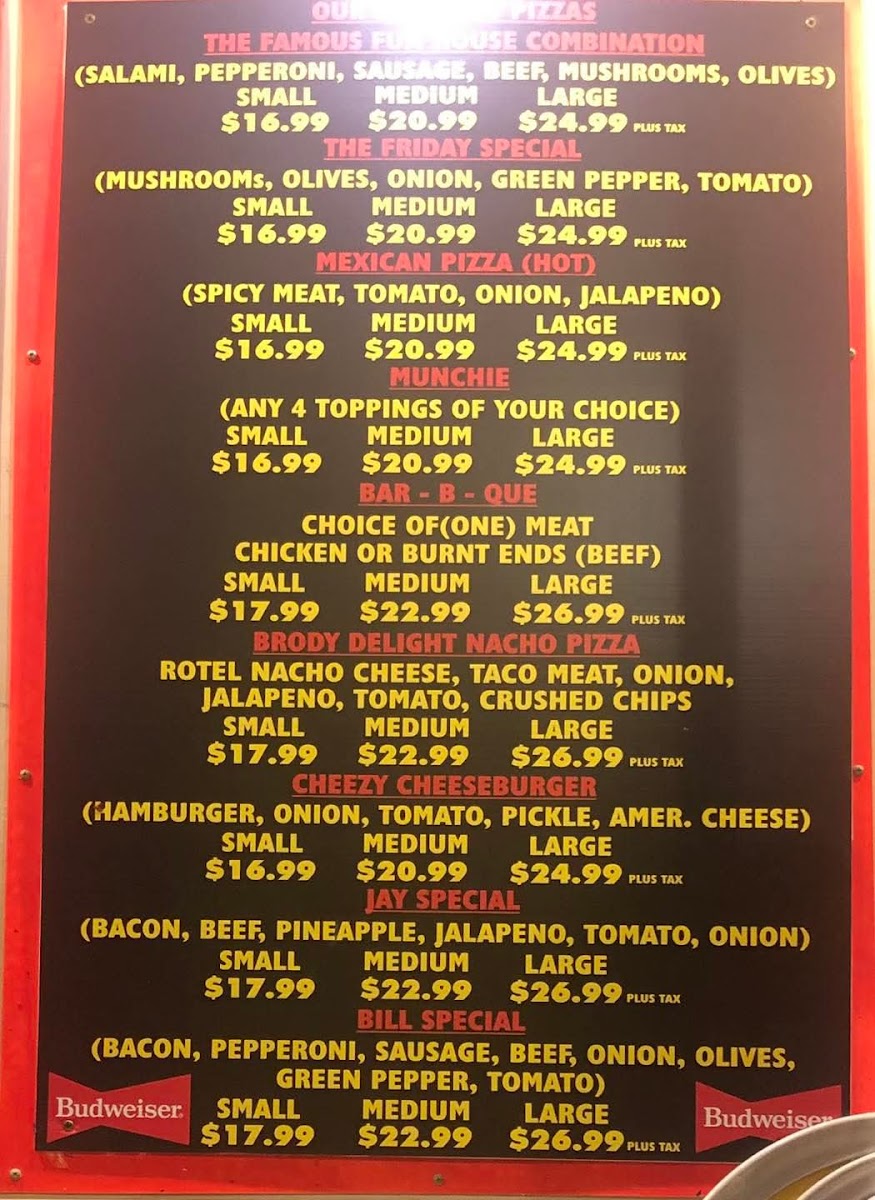 Menu Fun House Pizza & Pub-1