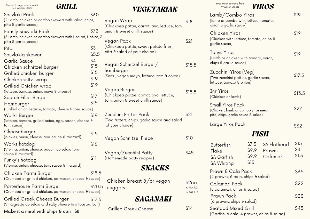 Menu Funky’S On Duthy-3