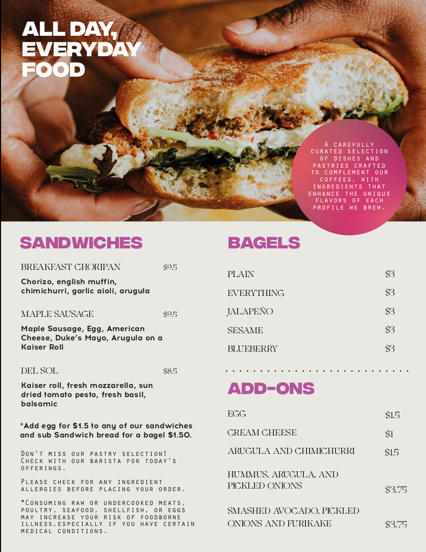Menu Futura Coffee Roasters - Glisan St-1