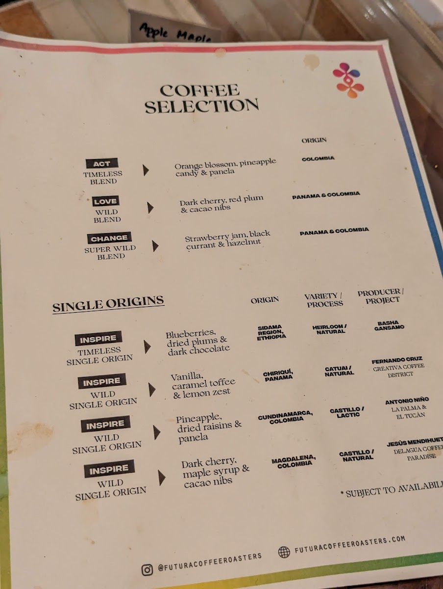 Menu Futura Coffee Roasters - Glisan St-3