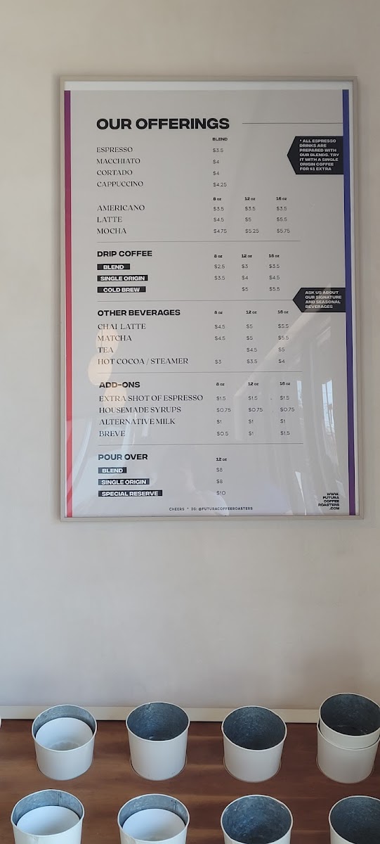 Menu Futura Coffee Roasters - Glisan St-8