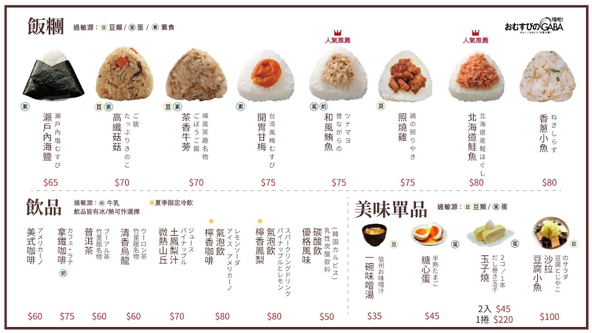 Menu Gaba 元気の源！嘎吧！(Gaba日式飯糰店)-2