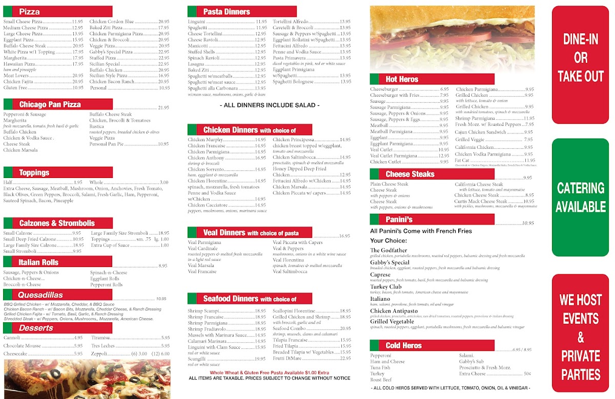 Menu Gabby's Pizza-1