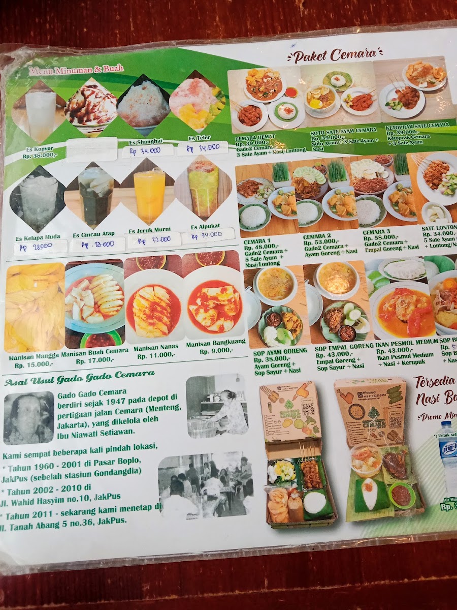 Menu Gado Gado Cemara Setiabudi One-2