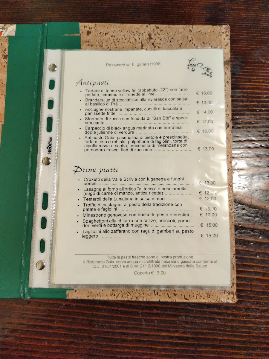 Menu Gaia Vini & Cucina-10