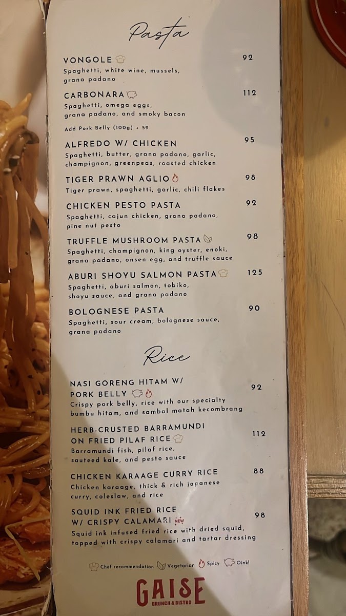 Menu Gaise Brunch & Bistro Pik-2