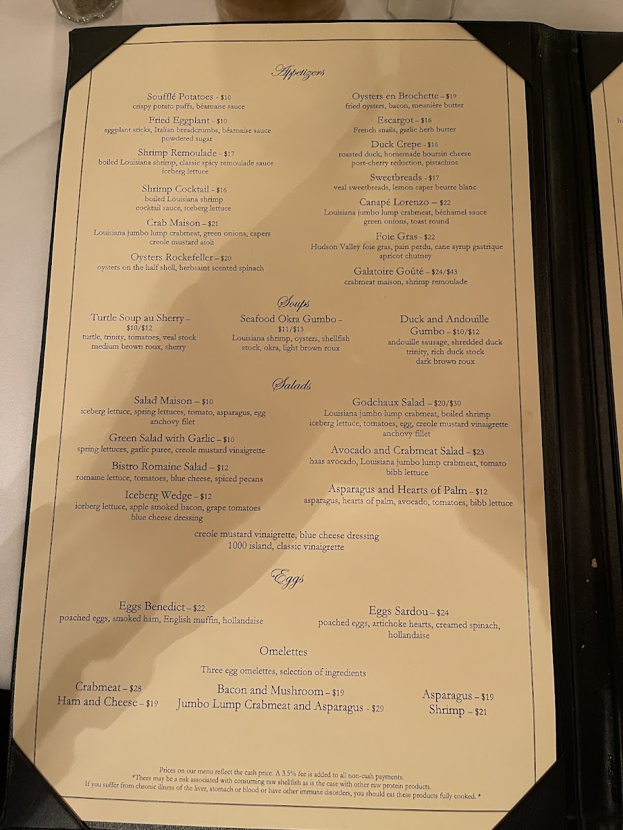 Menu Galatoire's-7