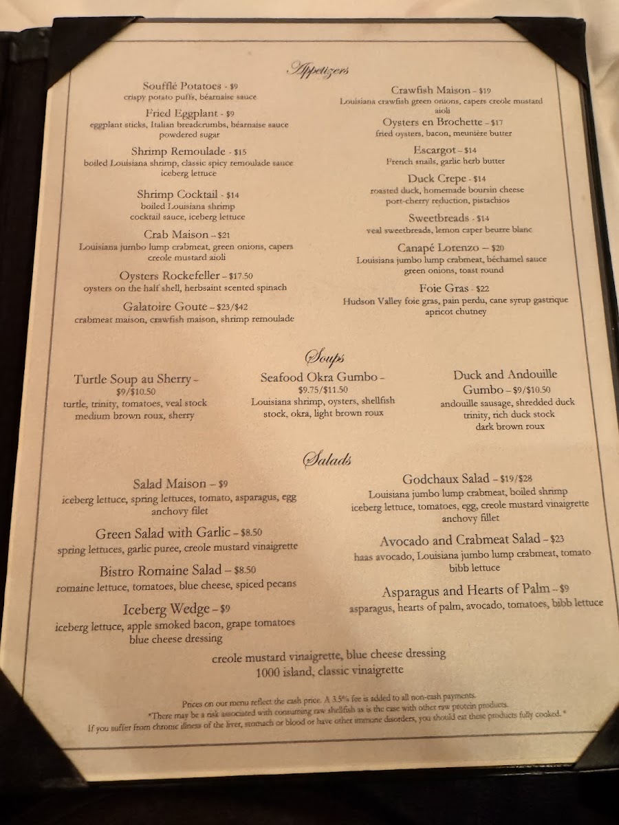 Menu Galatoire's-8