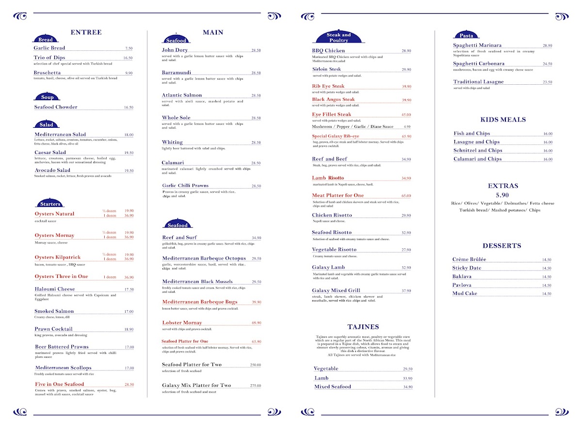 Menu Galaxy Seafood And Mediterranean Restaurant-2