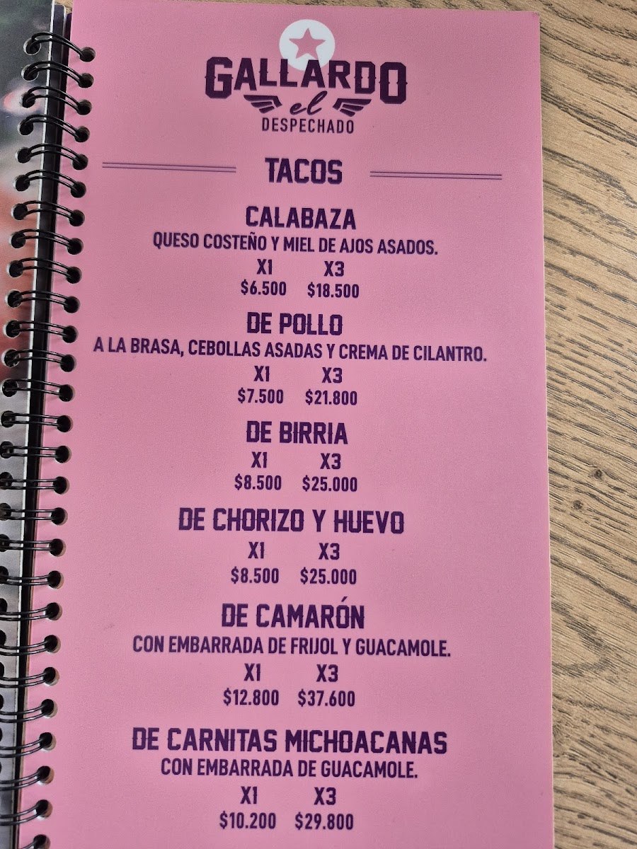 Menu Gallardo El Despechado-3