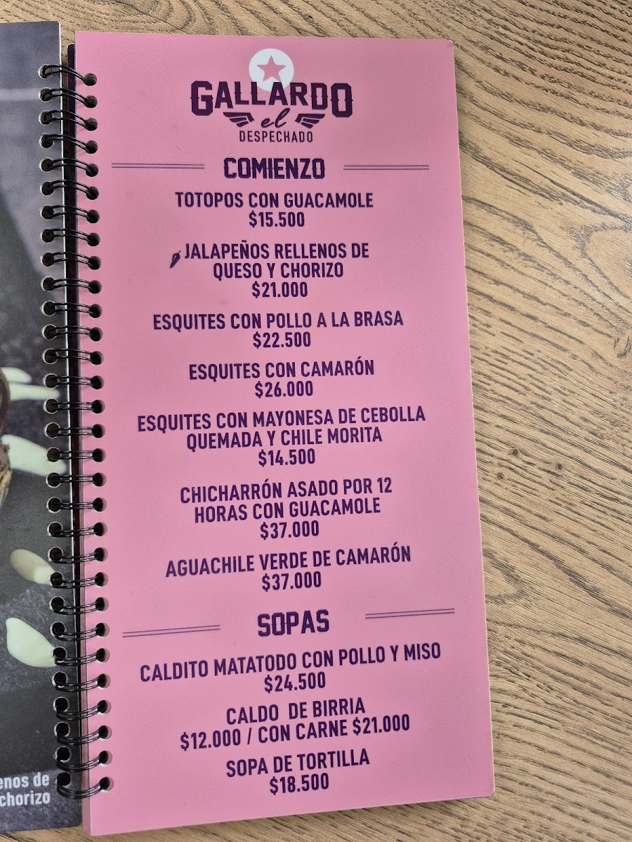 Menu Gallardo El Despechado-4