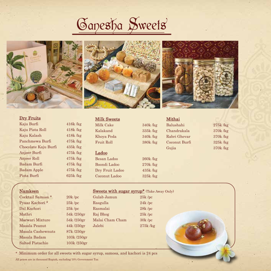 Menu Ganesha Ek Sanskriti Ubud (Traditional Indian Cuisine & Bar)-1