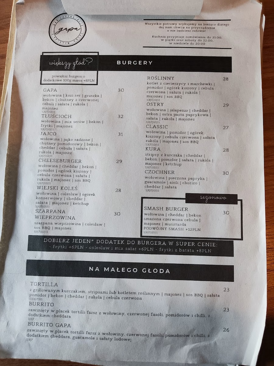 Menu Gapa - Restauracja I Pub-2