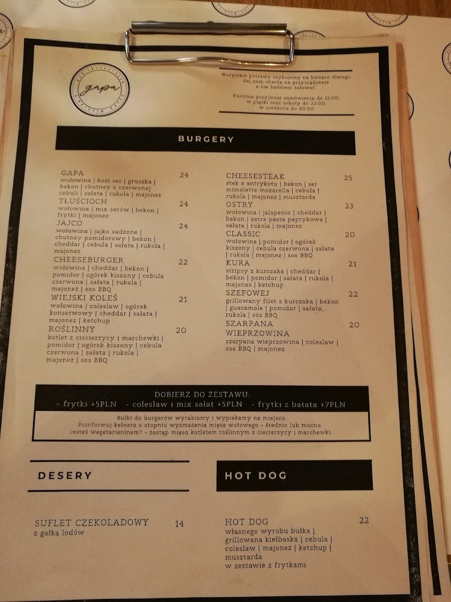 Menu Gapa - Restauracja I Pub-8