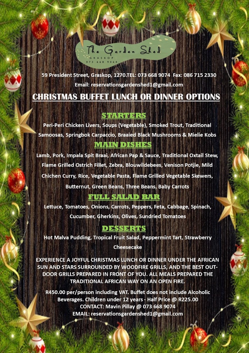 Menu Garden Shed Restaurant-1