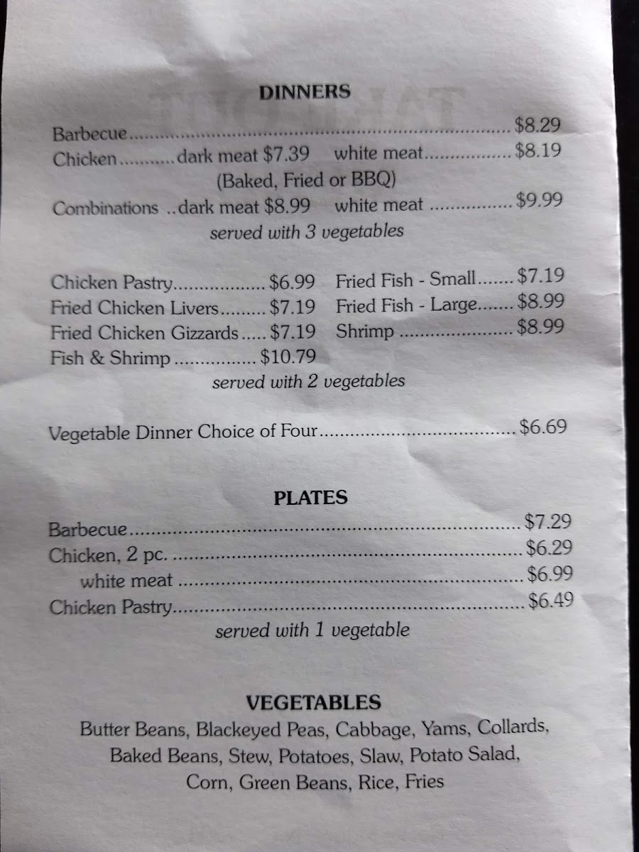 Menu Gardner's Barbecue Buffet 301 Flagship Store-10