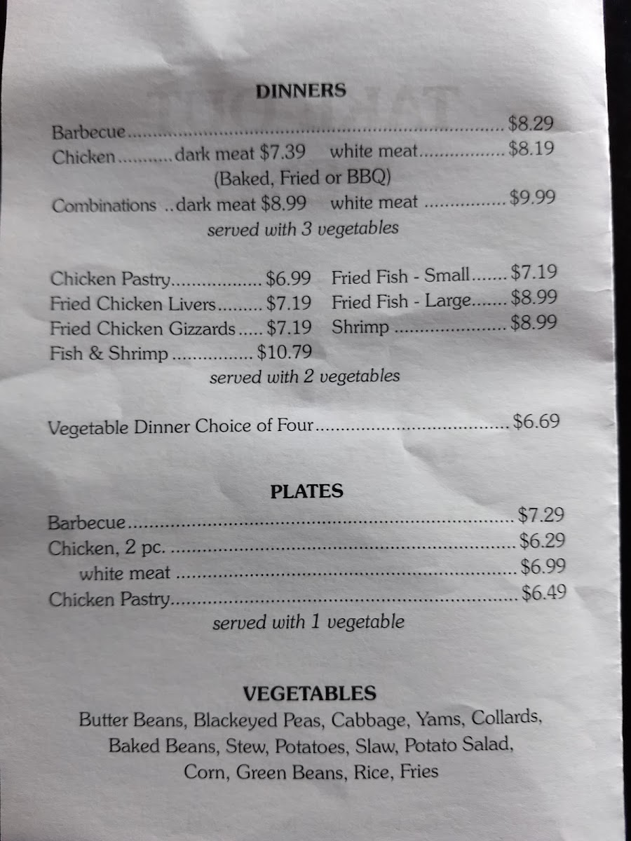 Menu Gardner's Barbecue Buffet 301 Flagship Store-9