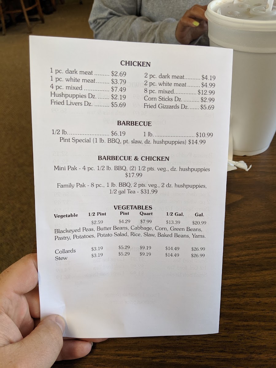 Menu Gardner's Barbecue Fairview Road-2