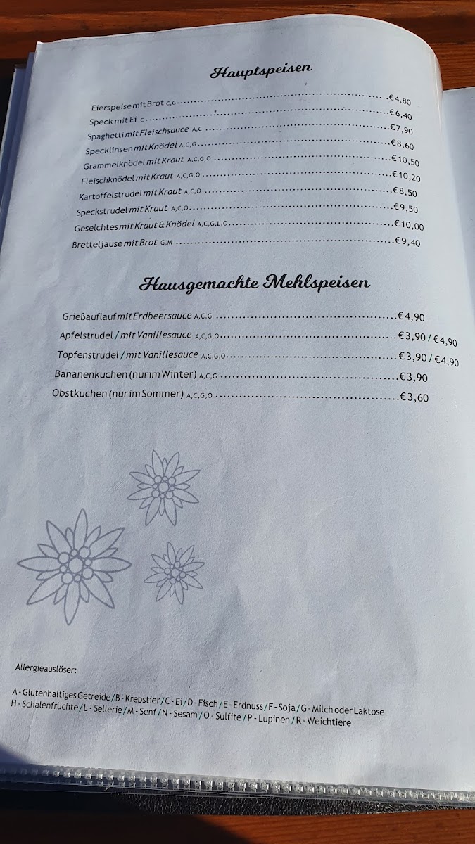 Menu Gasthaus Edelweißhutte-3