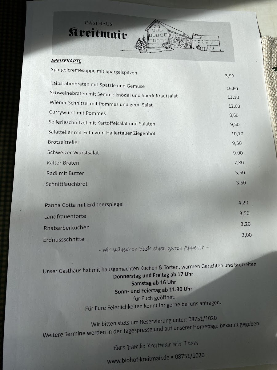 Menu Gasthaus Kreitmair-2