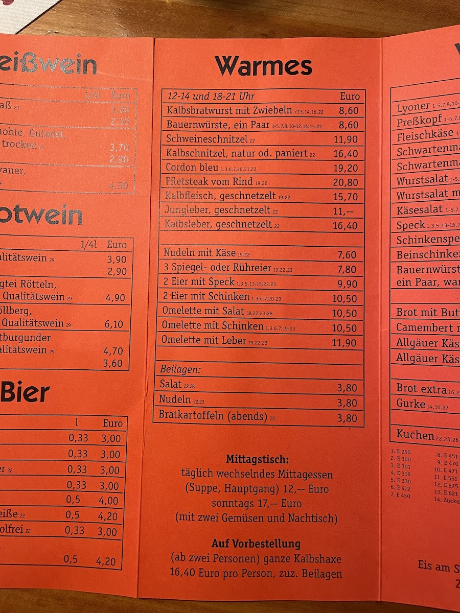 Menu Gasthaus Zum Ochsen-1
